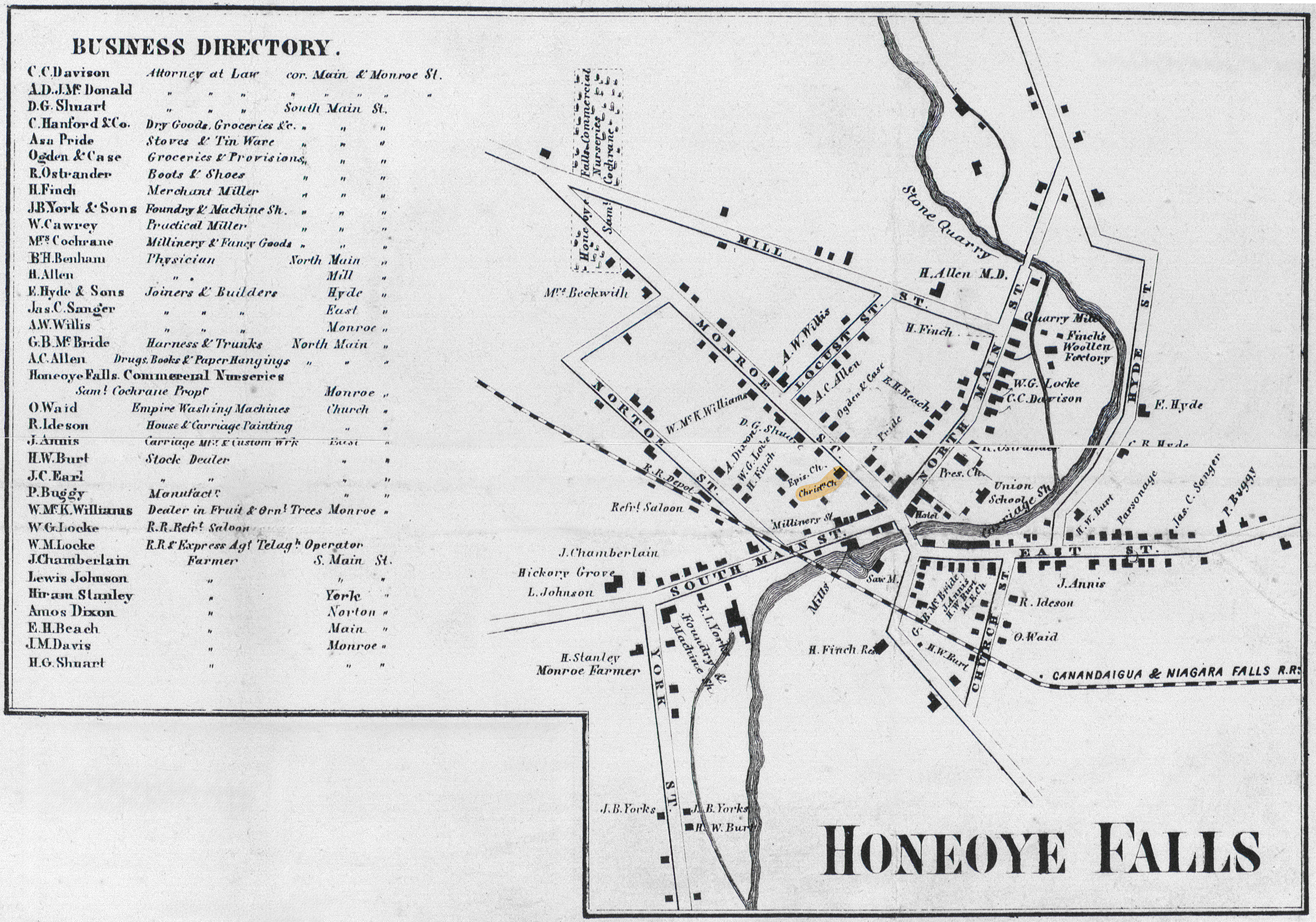 1858 Monroe County Map Men-17 Excerpt
